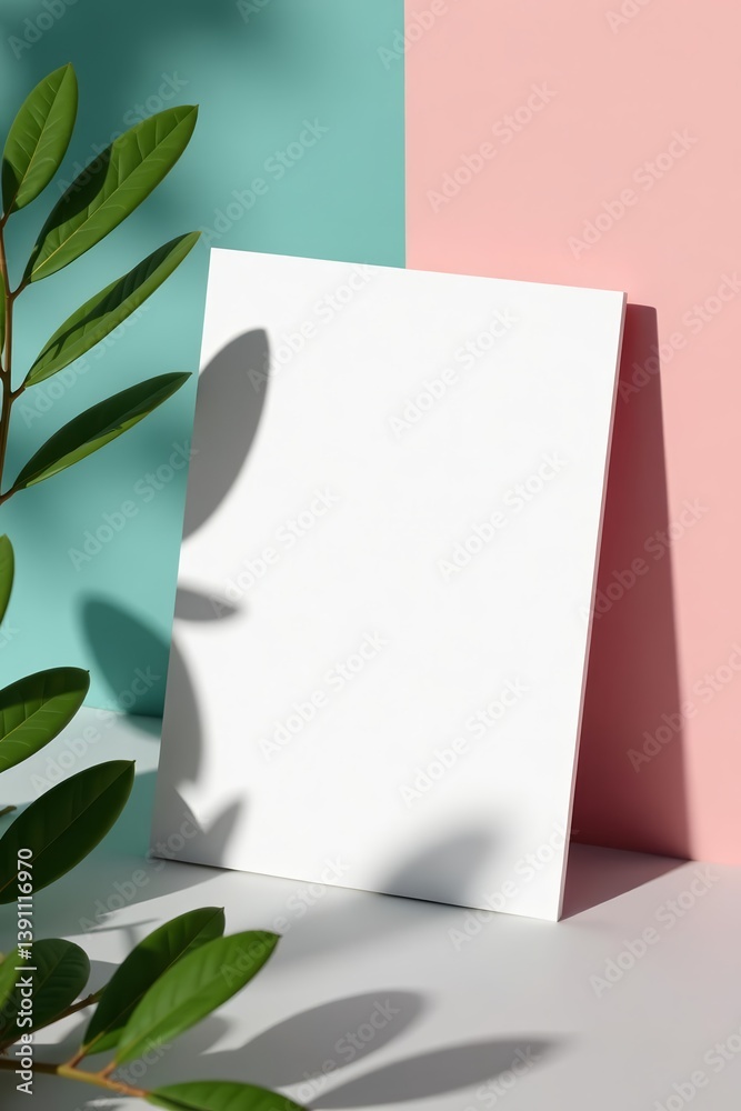 Stylish blank vertical business card on neutral background for customization, white, design Stylish blank vertical business card on neutral background for customization, white, design