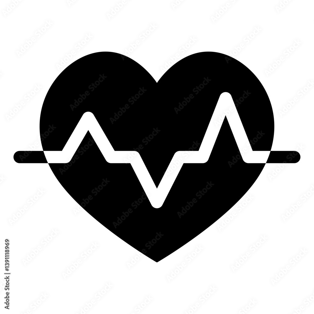 heart with heartbeat icon heart with heartbeat icon
