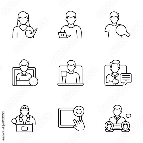 Influencer and Affiliate Marketing Icons. 