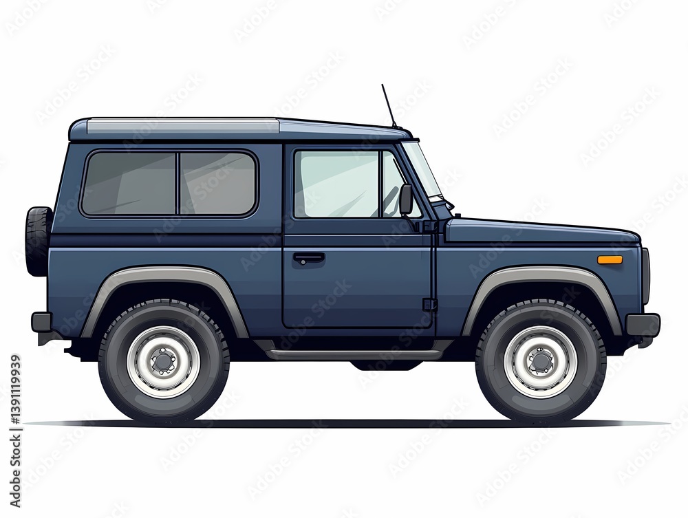 Blue Off-Road SUV Illustration: Rugged Vehicle for Adventure and Travel Blue Off-Road SUV Illustration: Rugged Vehicle for Adventure and Travel