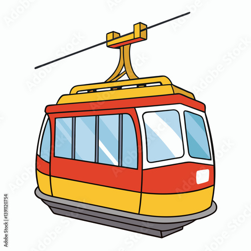 cable car on a white background