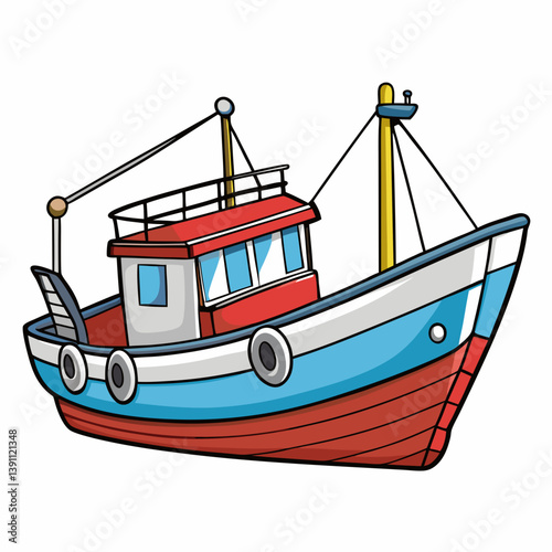 fishing boat vector illustration
