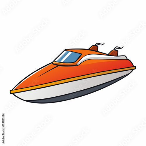 motor boat on white background