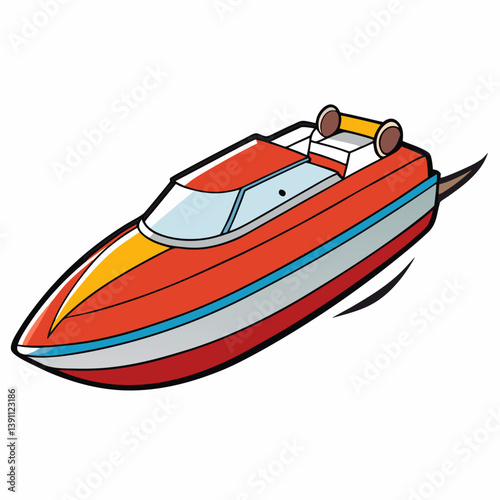 boat on white background