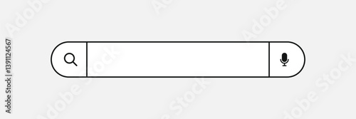 Search here. Search bar for ui. Search bar vector icons in flat design, isolated on transparent background. Vector illustration