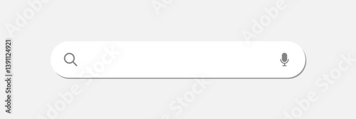 Search here. Search bar for ui. Search bar vector icons in flat design, isolated on transparent background. Vector illustration