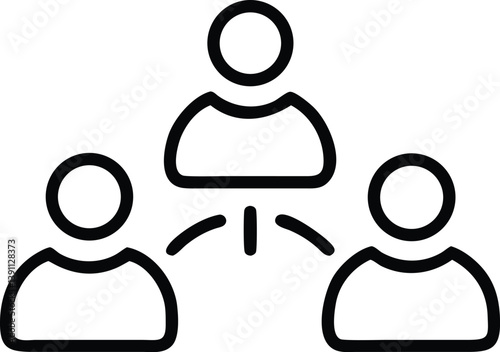 A team outline meeting vector  con on white background