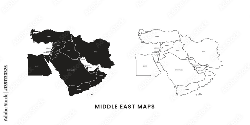 Photography Middle East map vector free