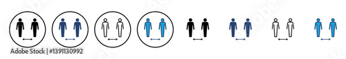 Social distance icon vector. social distancing icon. self quarantine sign