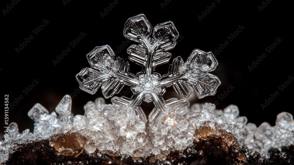 Macro Snowflake Crystal Ice Winter Nature Photography Macro Snowflake Crystal Ice Winter Nature Photography