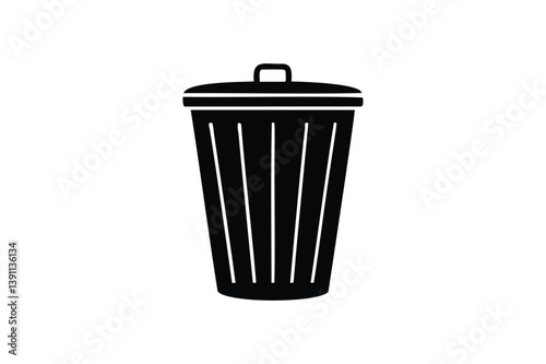 Trash silhouette on white background