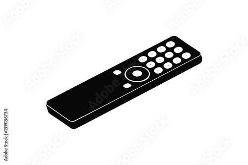 TV remote control box icon silhouette on white background