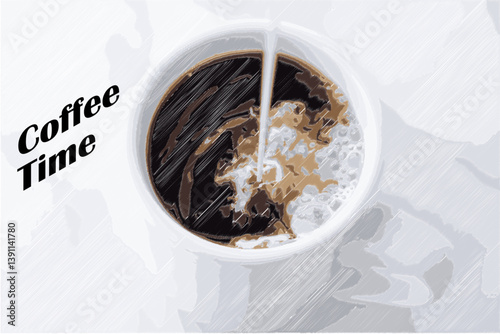コーヒーが入ったコーヒーカップのイラストと、コーヒーをゆっくり楽しむ、Coffee Time（コーヒー時間）をイメージしたロゴマーク
