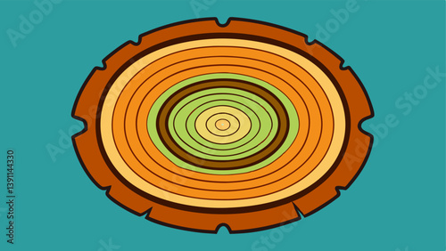 Growth Rings of a Tree A crosssection of a tree trunk showing growth rings with outer rings labeled with adult characteristics like trust issues or confidence and inner rings