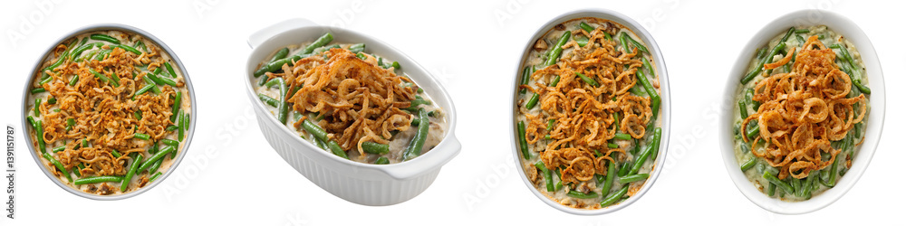 Green bean casserole isolated on a transparent background. Green bean casserole isolated on a transparent background.