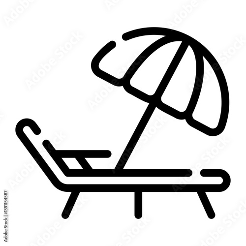deck chair line icon