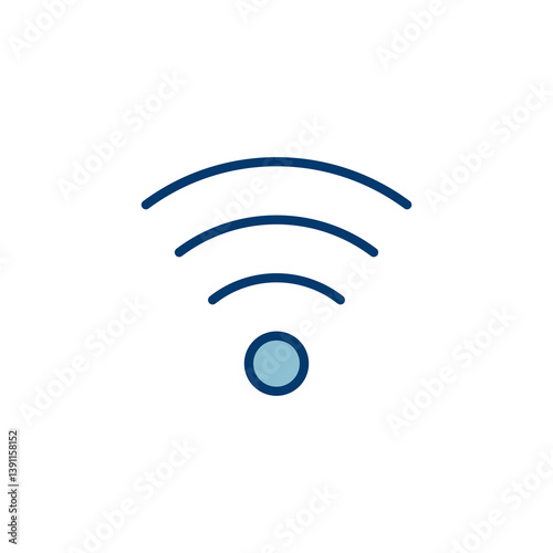 WIFI Icon vector isolated on white background. signal vector icon. Wireless and wifi icon or sign for remote internet access