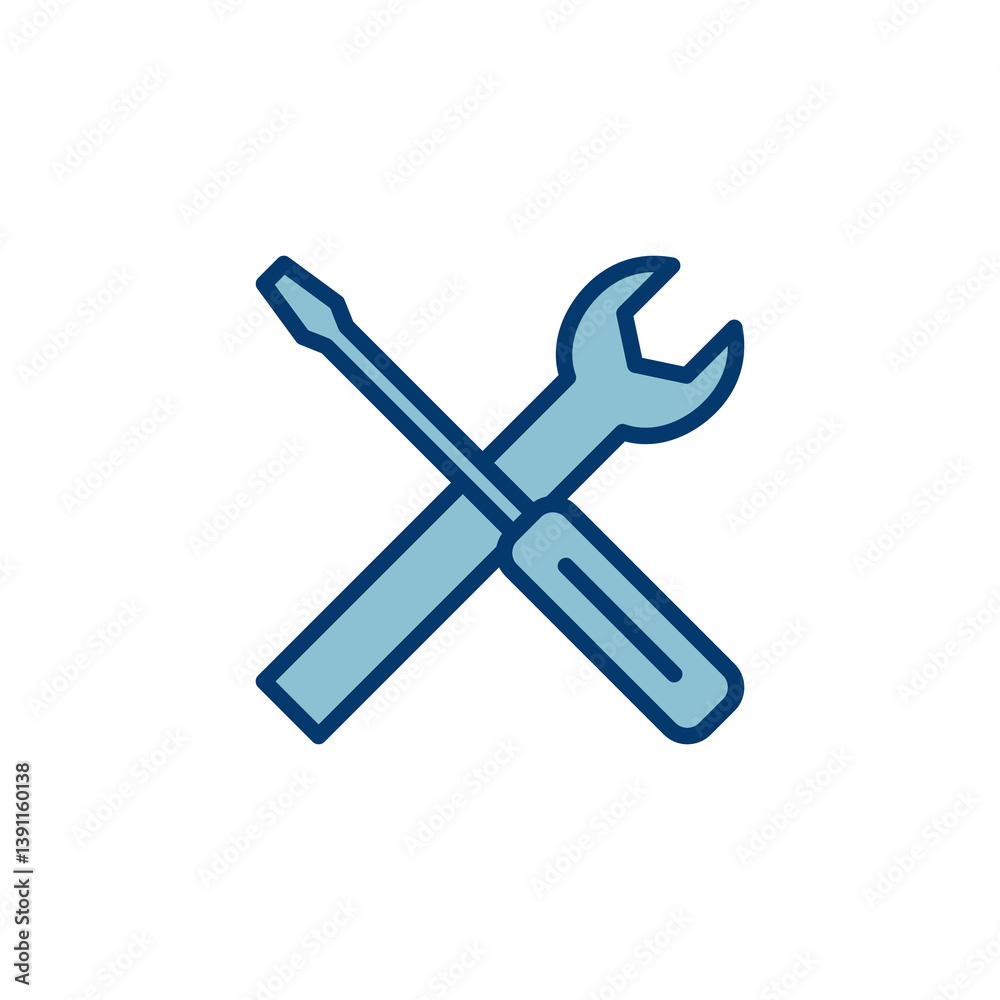 Repair icon vector isolated on white background. Wrench and screwdriver icon. settings vector icon. Maintenance. tools Repair icon vector isolated on white background. Wrench and screwdriver icon. settings vector icon. Maintenance. tools