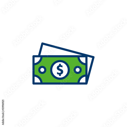 Money icon vector isolated on white background. Money vector icon. Dollar icon