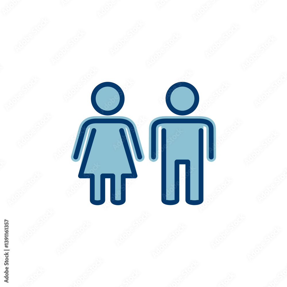 Man and woman icon vector isolated on white background. male and female symbol Man and woman icon vector isolated on white background. male and female symbol