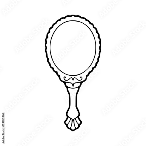 antique hand mirror graphic