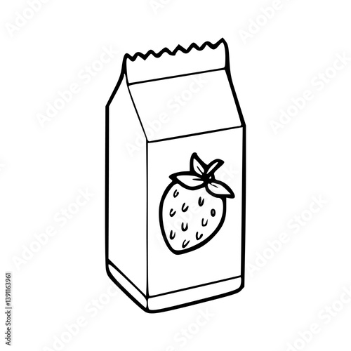 simple strawberry drink box outline