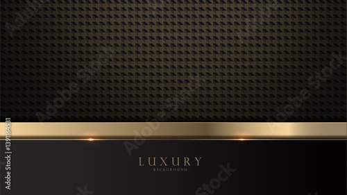 Black and gold abstract background with graphic line pattern. Suitable for business wallpaper theme, product and website, Format 1920 x 1080, Vector art. Not generated by AI.