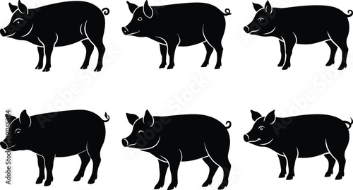 Pig silhouette vector