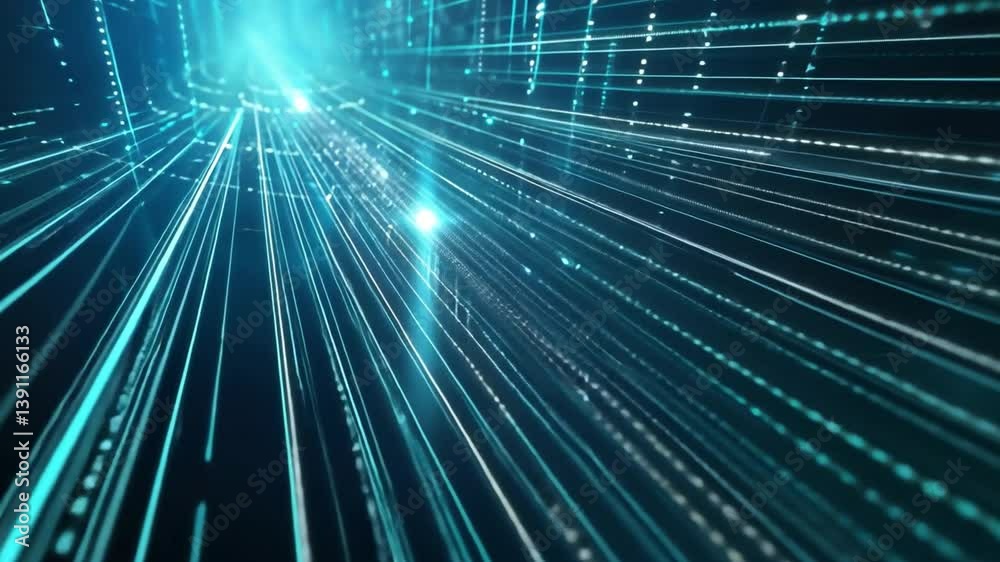 Mesmerizing Digital Background Glowing Blue Lines and Particles Create Depth and Movement in Abstract Technology Landscape of Innovation Mesmerizing Digital Background Glowing Blue Lines and Particles Create Depth and Movement in Abstract Technology Landscape of Innovation