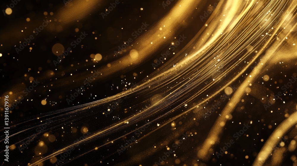 Obraz premium Elegant gold light streak effects abstract, luxury and festive feeling