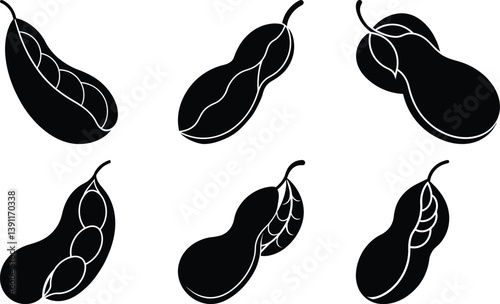 Lima Bean silhouette vector
