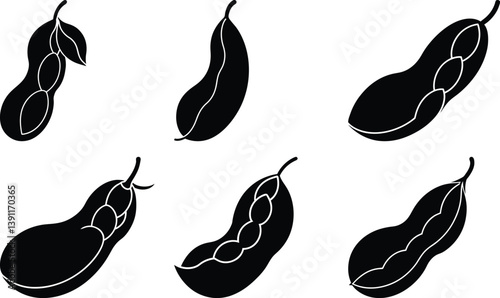 Lima Bean silhouette vector