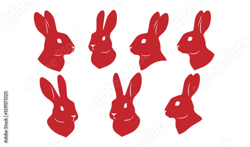 Multicolor Bunny Faces Designs Perfect for Creative Outputs

