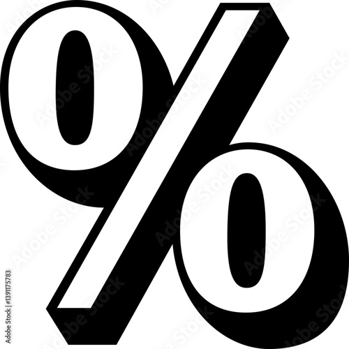Black percent icon