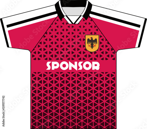 football jersey with retro blockore motif, vector format