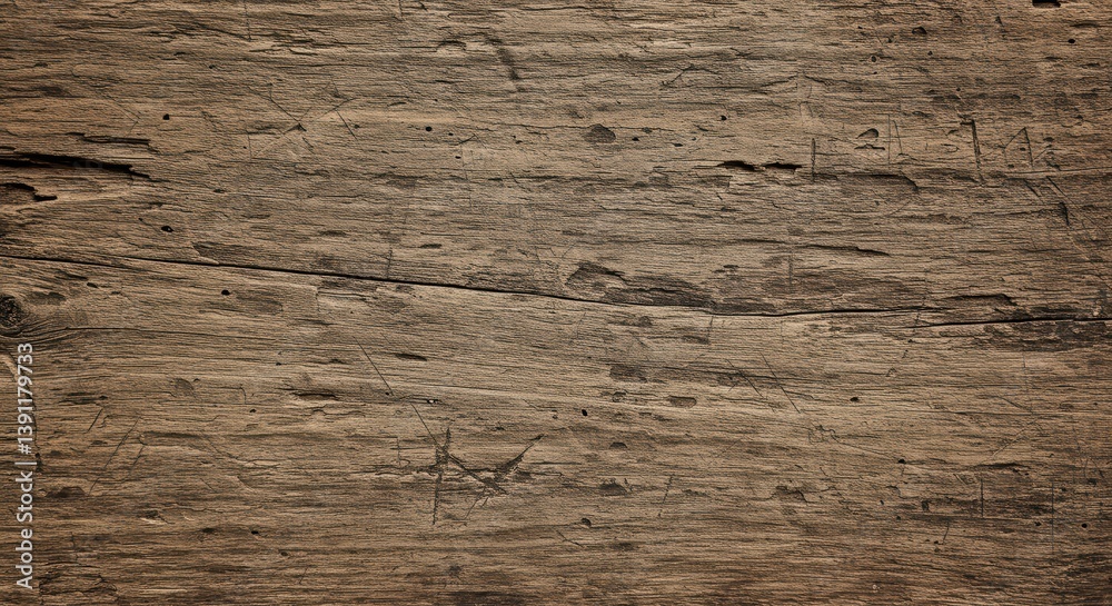 Fototapeta premium Distressed Wooden Surface Showing Weathering and Wear From Aging Process