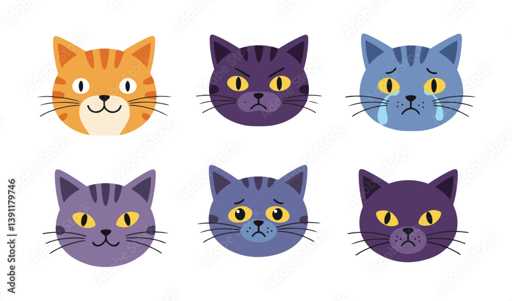 Charming Cat Faces Illustrations Full of Expressive Energy
Charming Cat Faces Illustrations Full of Expressive Energy
