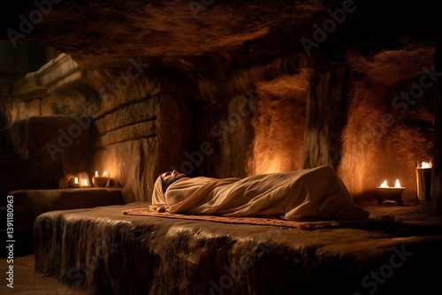 Jesus buried in tomb