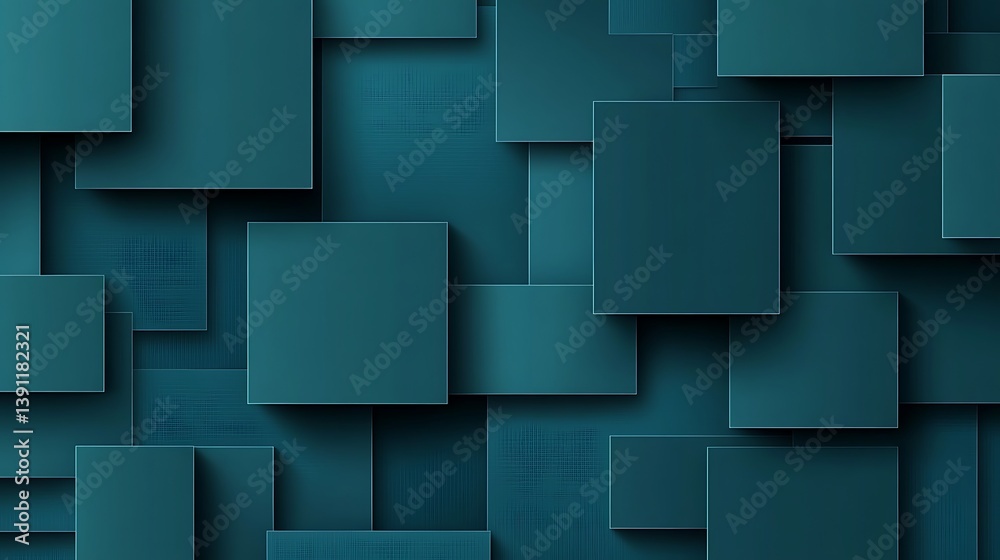 Obraz premium Abstract teal squares