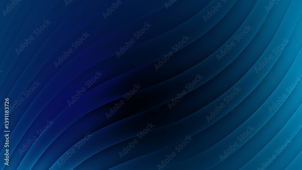 Naklejka premium Blue fade abstract background with curved lines for a dark and moody feel
