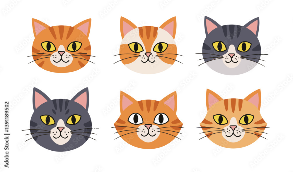 Detailed Cat Faces Artwork Showcasing Different Personalities
Detailed Cat Faces Artwork Showcasing Different Personalities