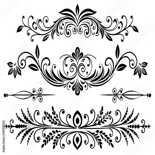 An elegant collection of hand-drawn dividers in a decorative