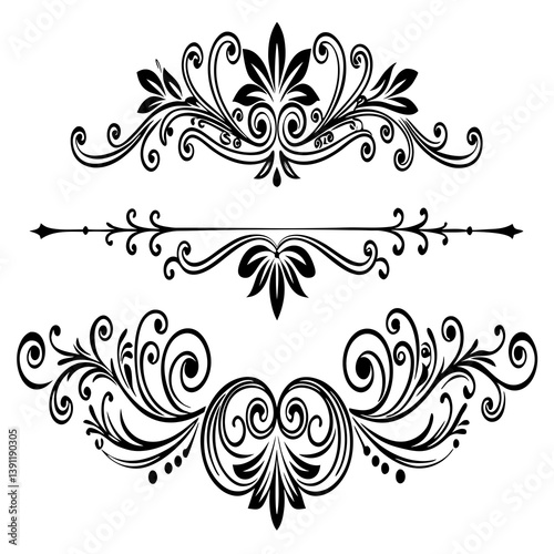 An elegant collection of hand-drawn dividers in a decorative