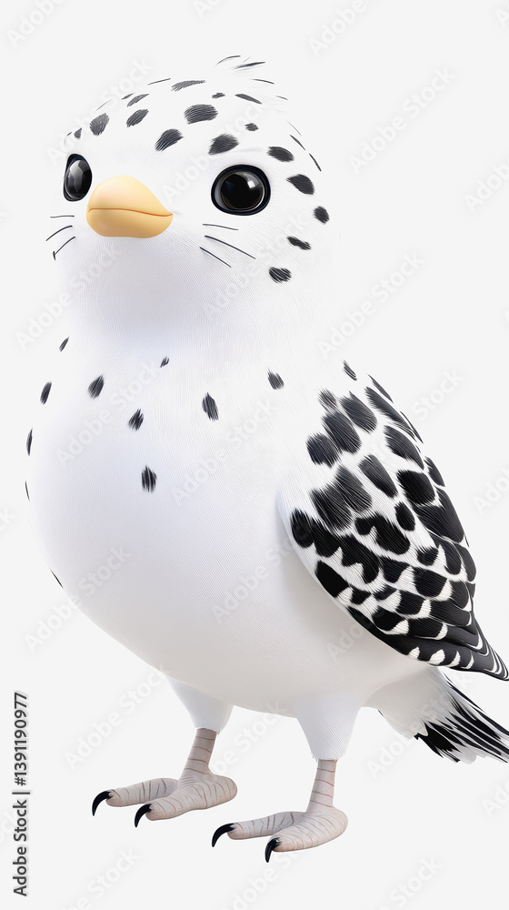 Fototapeta premium Stunning 3d illustration of a spotted seal with a white background highlighting the beauty and characteristics of seals