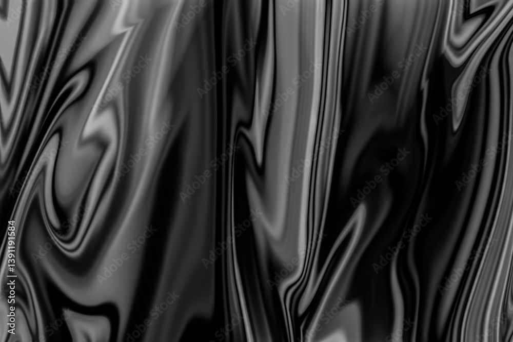 Abstract black and white fluid pattern. Dynamic interplay of light and dark. Ideal for conceptual themes and backgrounds