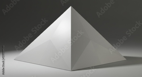 A Pristine White Pyramid: Geometric Minimalism in 3D Rendering