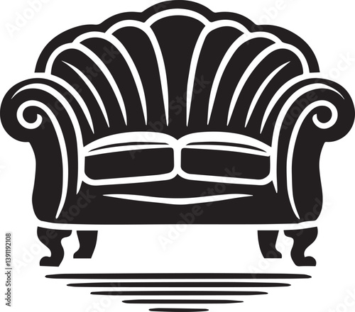 sofa vector illustration, sofa silhouette vector, sofa logo vector, vector illustration isolated on white background