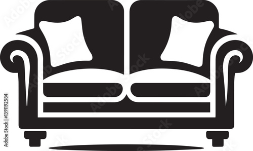 sofa vector illustration, sofa silhouette vector, sofa logo vector, vector illustration isolated on white background