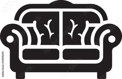 sofa vector illustration, sofa silhouette vector, sofa logo vector, vector illustration isolated on white background