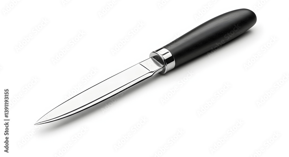 Elegant Letter Opener with Dark Wood Handle on White Background Elegant Letter Opener with Dark Wood Handle on White Background